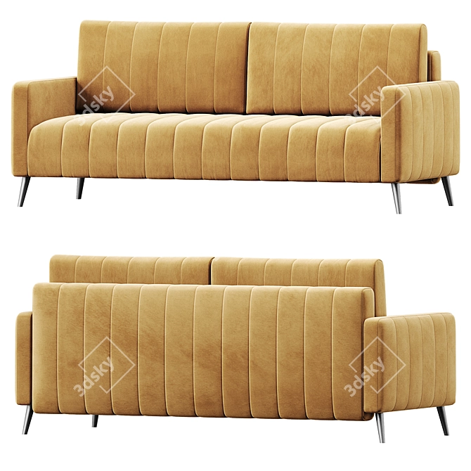 Geometric Stitch Velvet Sofa 3D model image 5