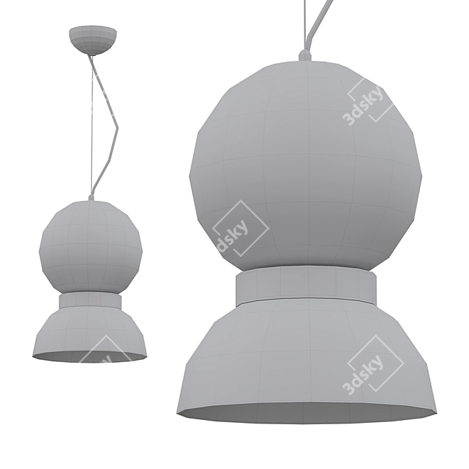 Nordic Single-Head Chandelier 3D model image 2