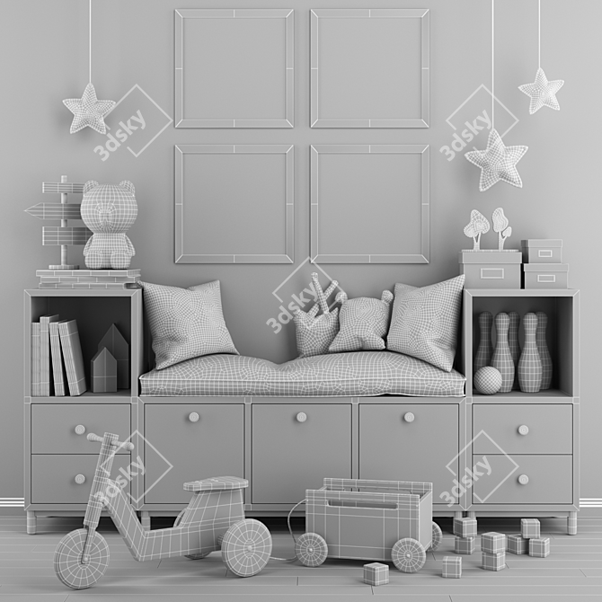 Kids Room Decor Set 3D model image 5