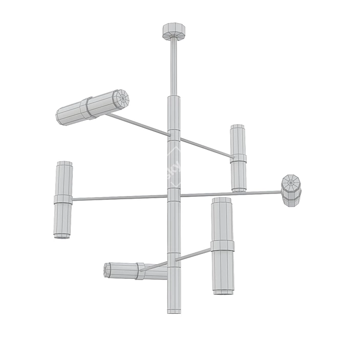 Elegant Metrapolis Chandelier 3D model image 2