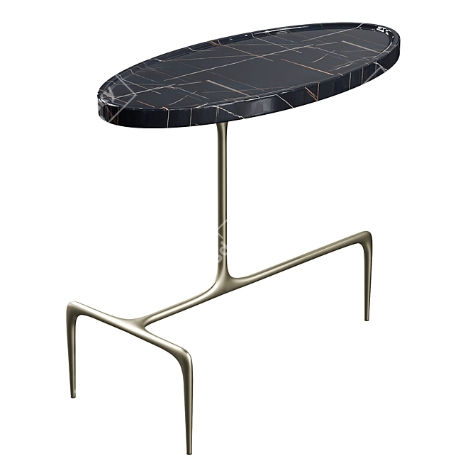 Elegant Caste Bridger Oval Table 3D model image 1