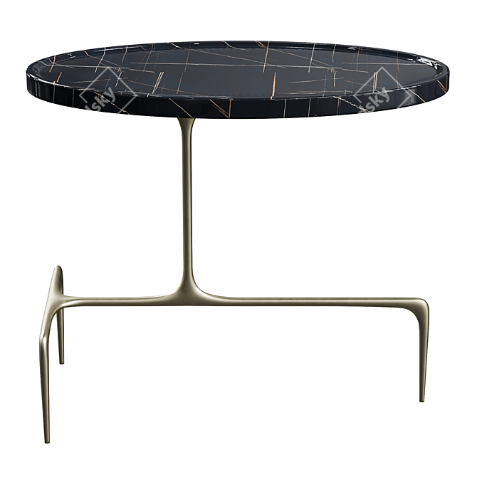 Elegant Caste Bridger Oval Table 3D model image 2