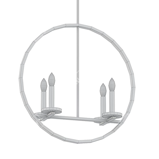 Vintage-inspired Fiorella Chandelier 3D model image 2