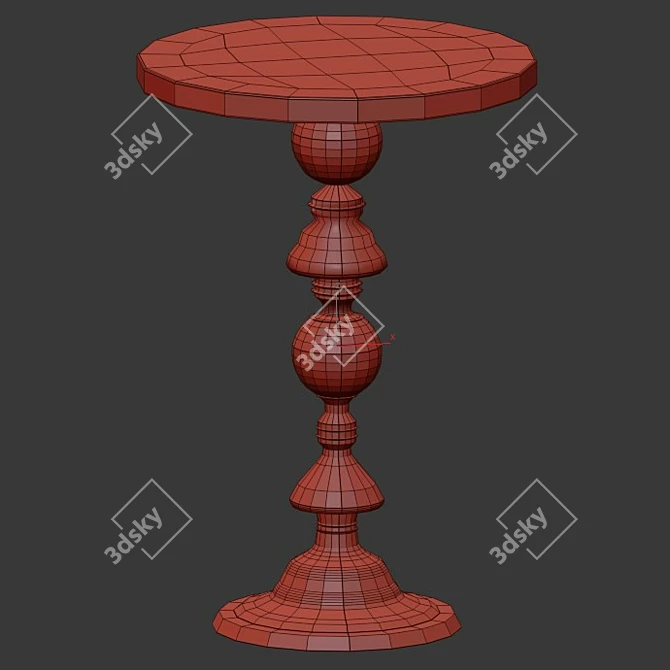 Sleek Aluminum Inart Table 3D model image 3