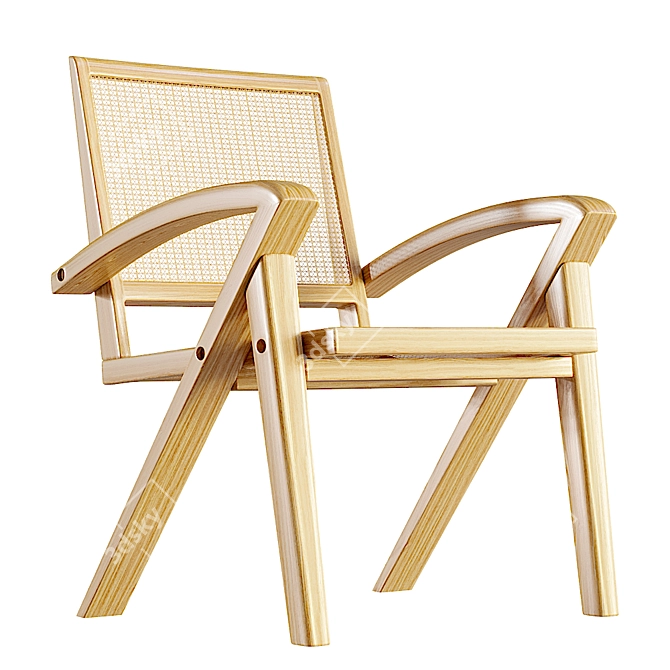 Rattan Armchair: Stylish and Comfortable 3D model image 1