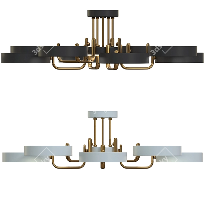 Elegant Lumen Lux Ceiling Chandelier 3D model image 5