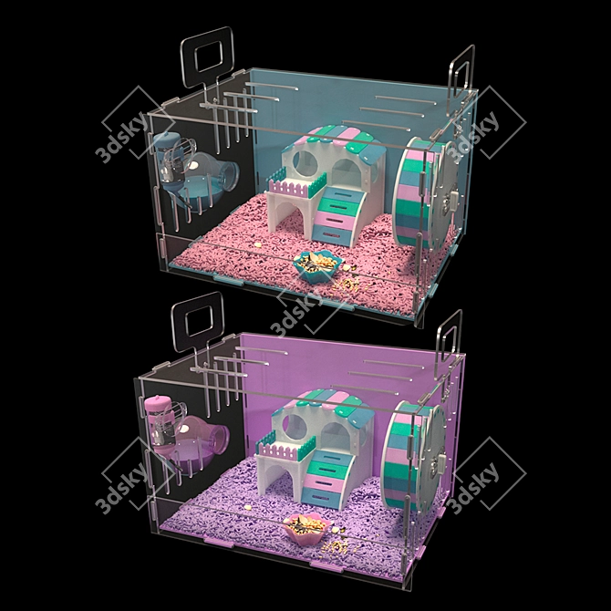 Hamster Cage: Spacious and Stylish 3D model image 2