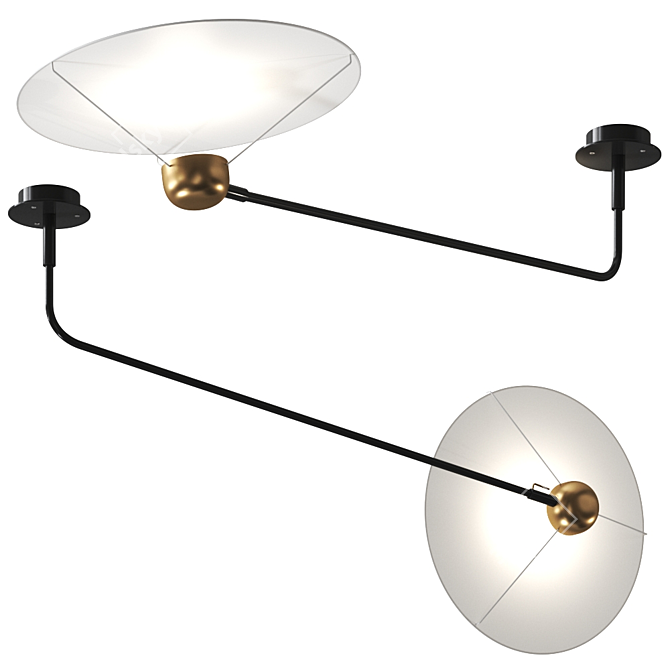 Saturn Ceiling Lamp: Modern Elegance 3D model image 1