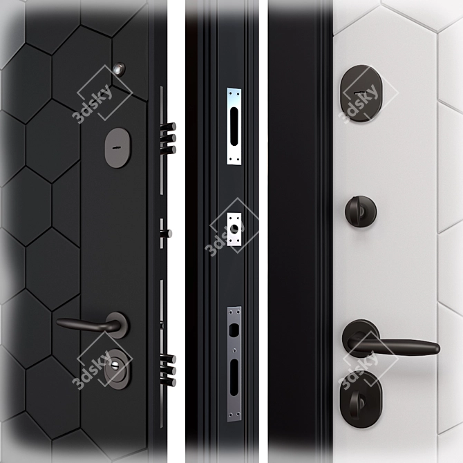 Newest NT 1 Metal Entrance Door (Holz) 3D model image 2