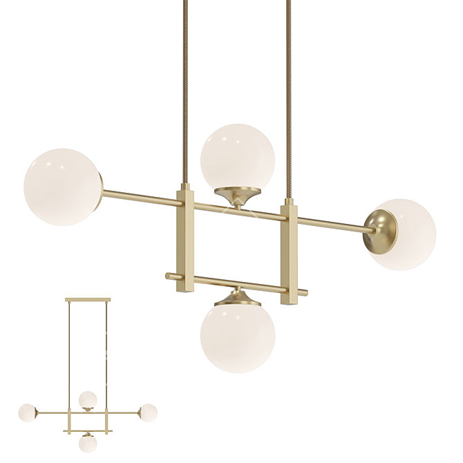 Sleek Glass Pendant Lamp - Lampatron APODIS S 3D model image 1