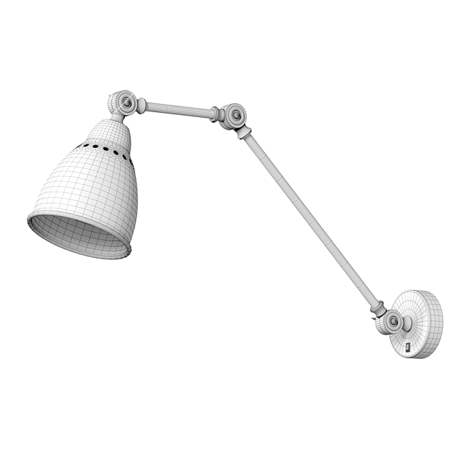 Industrial Wall Lamp with Switch 3D model image 7