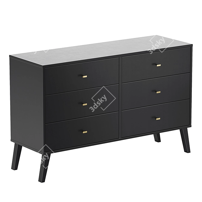 Modern 6-Drawer Dresser by Mercury Row 3D model image 1