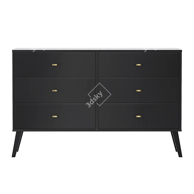 Modern 6-Drawer Dresser by Mercury Row 3D model image 2