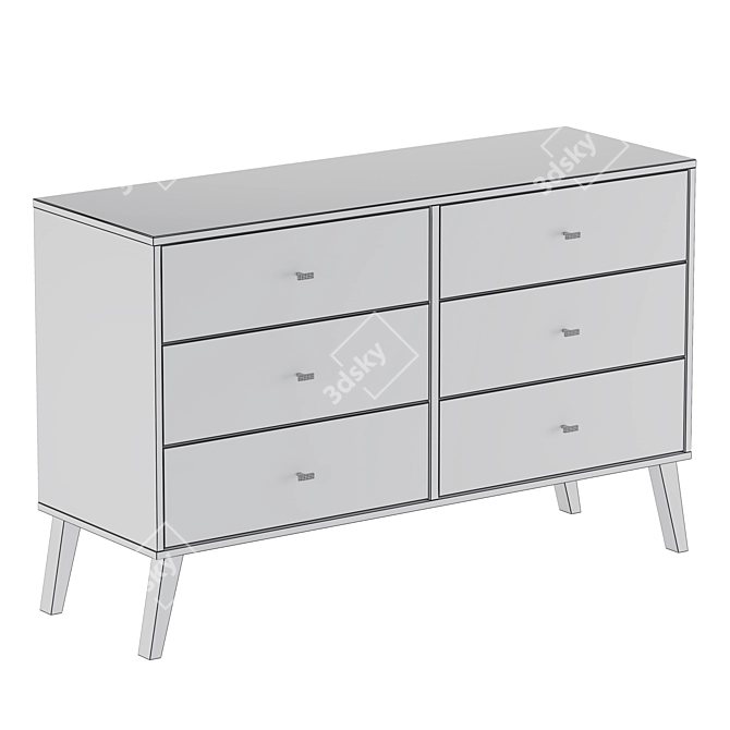 Modern 6-Drawer Dresser by Mercury Row 3D model image 3