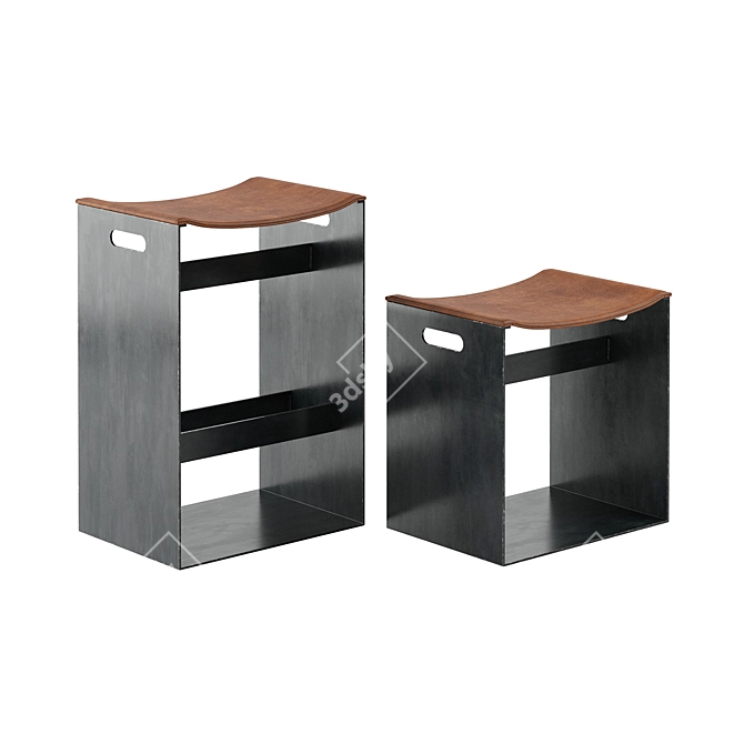Title: Versatile Riva 1920 Barney Stool 3D model image 1