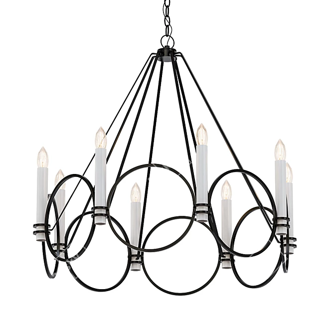 Elegant Circle Chandelier 3D model image 1