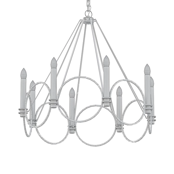 Elegant Circle Chandelier 3D model image 2