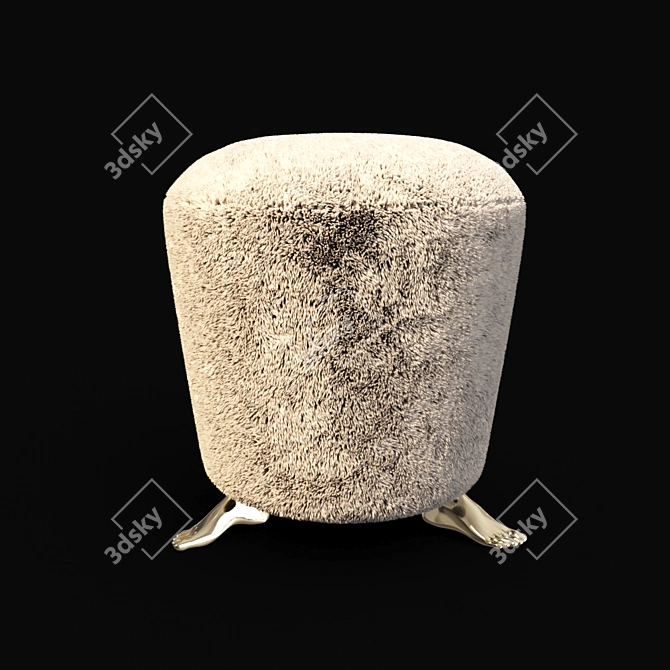 Modern Metal Foot Stool 38x42 3D model image 2