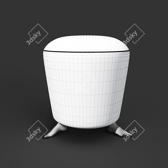 Modern Metal Foot Stool 38x42 3D model image 3