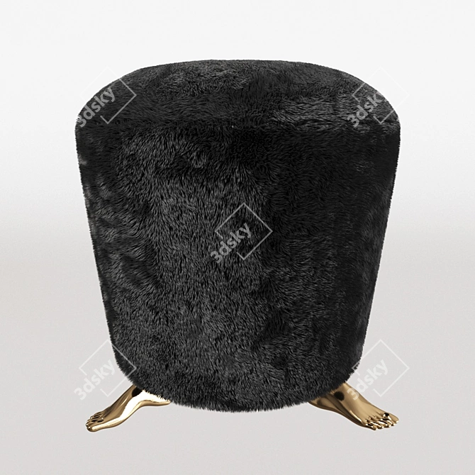 Modern Metal Foot Stool 38x42 3D model image 4