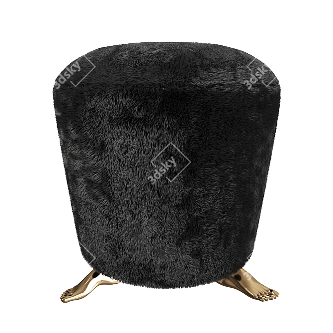 Modern Metal Foot Stool 38x42 3D model image 6