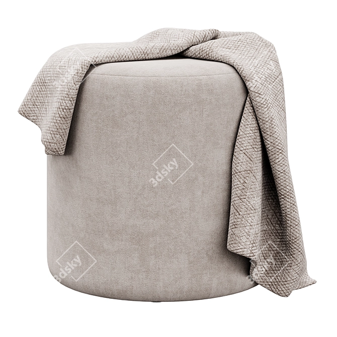 Folk Pouf Collection: Stylish, Cozy Seating 3D model image 4