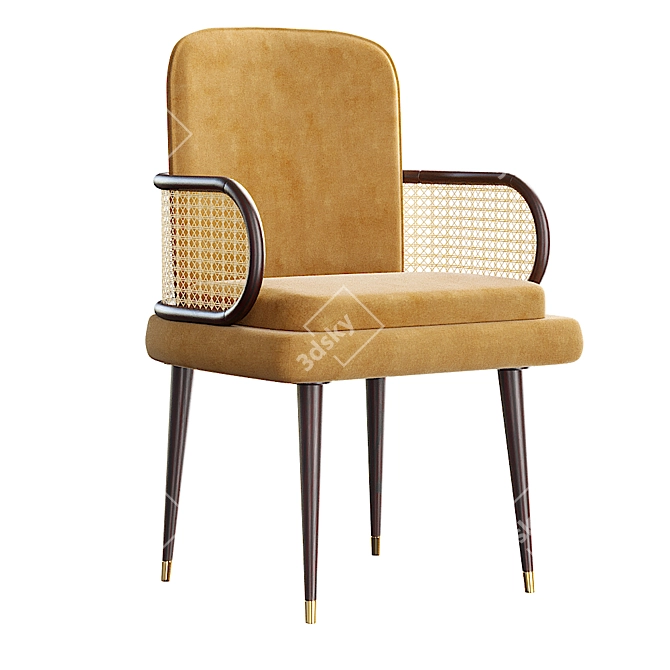 Rattan Dining Chair: Premium Quality & Stylish Design 3D model image 1