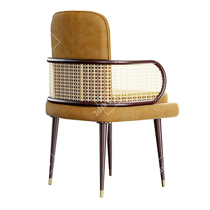 Rattan Dining Chair: Premium Quality & Stylish Design 3D model image 2