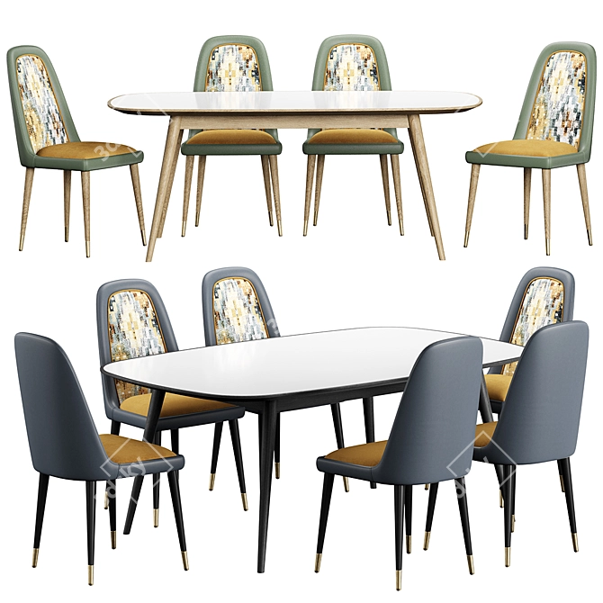 HER TABLE FERB CHAIR: Modern Elegance for Your Home 3D model image 1