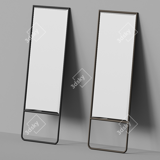 Modern Black Wall Mirror by SEI 3D model image 2