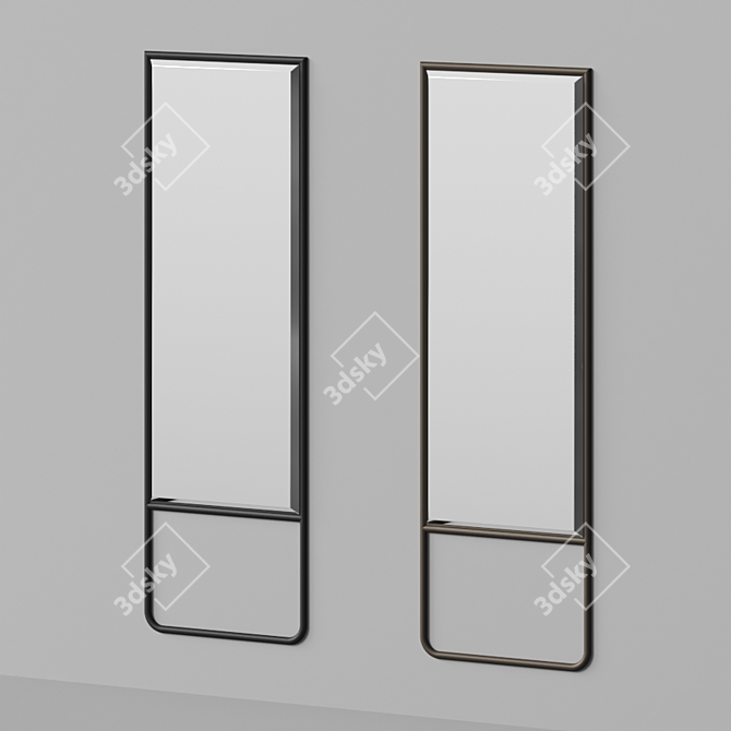 Modern Black Wall Mirror by SEI 3D model image 3