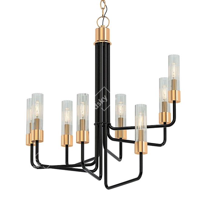 Elegant Helix Chandelier: Illuminate in Style! 3D model image 1