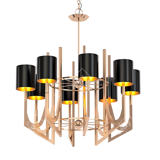 Elegant Umberto 8-Light Chandelier 3D model image 1
