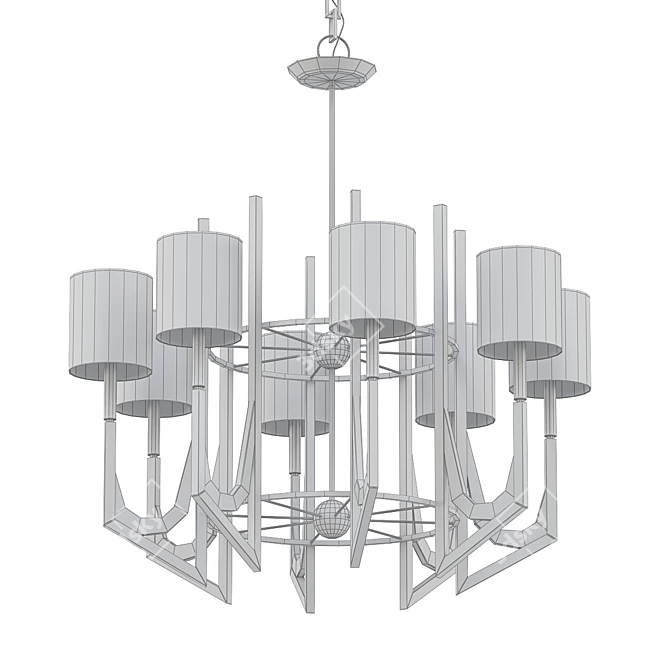 Elegant Umberto 8-Light Chandelier 3D model image 2
