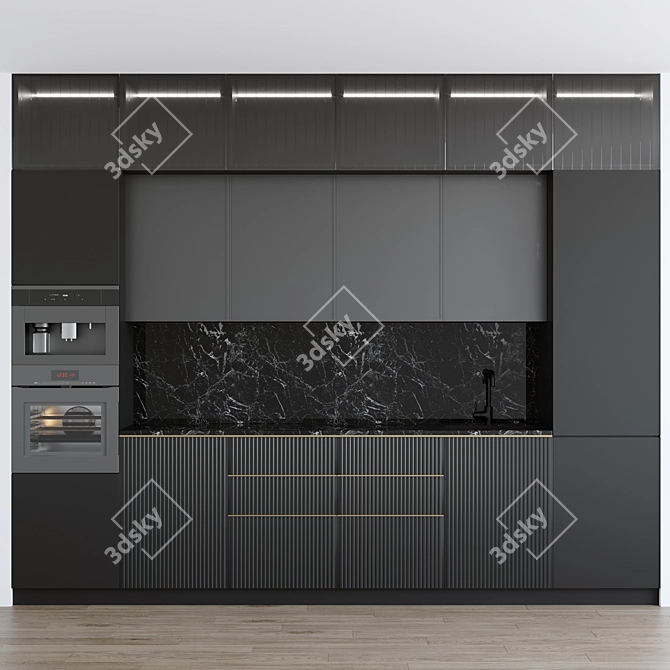 Elegant Miele Kitchen: CVA 7445, KM 6319, H 6860 3D model image 1