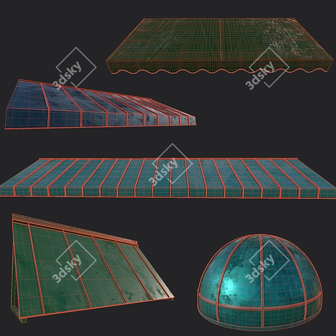 Versatile Awning Set Kit: Vol.10 3D model image 7