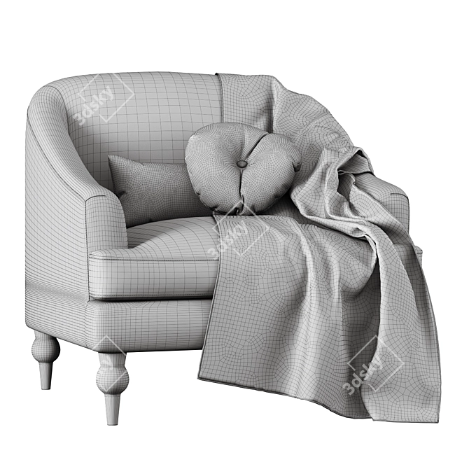 Belva Armchair: Stylish and Comfortable 3D model image 5