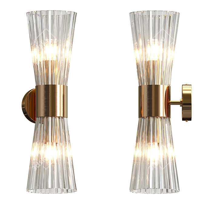 Minimalist Glass Hourglass Wall Lamp 3D model image 1