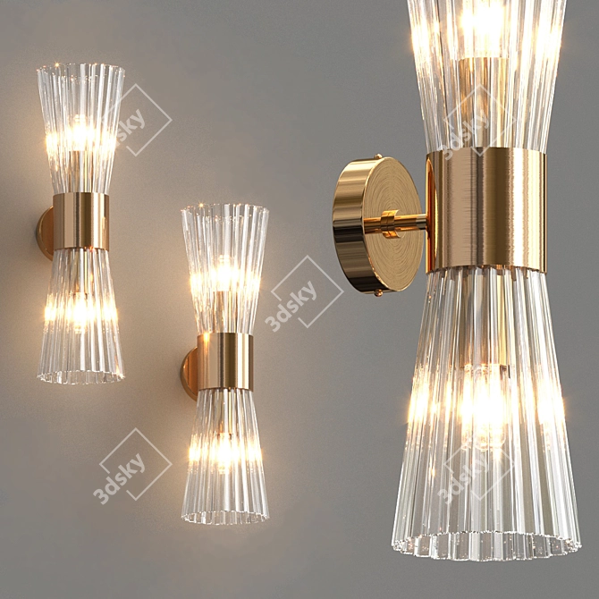 Minimalist Glass Hourglass Wall Lamp 3D model image 3