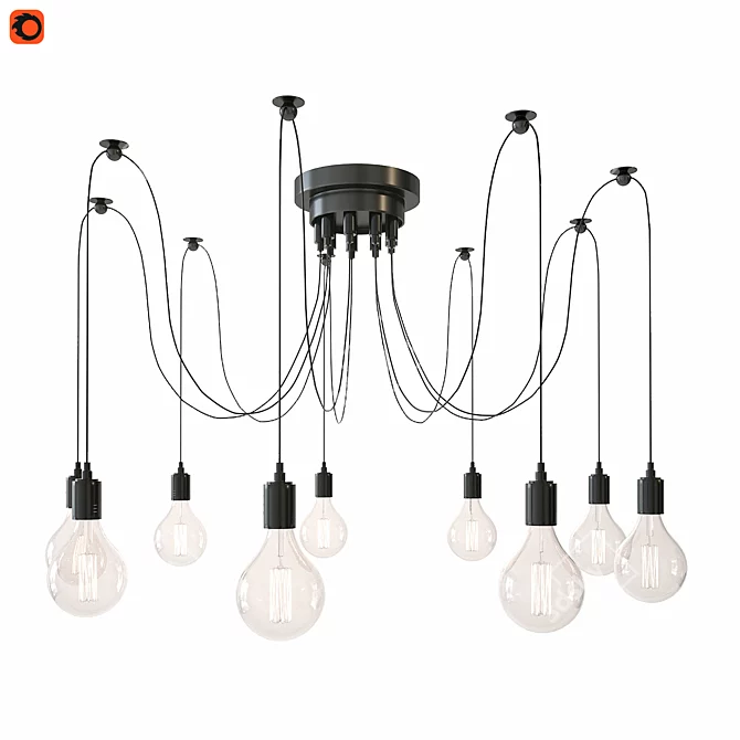 DIY Art Spider Chandelier: Modern Nordic Vintage 3D model image 1