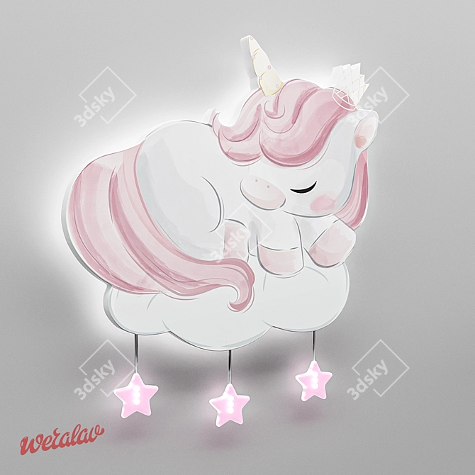 Enchanting Unicorn LED Lamp 3D model image 1