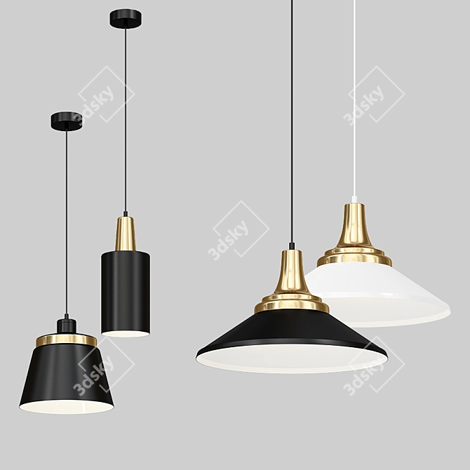 Modern Loft Pendant Lights: Astana Collection 3D model image 1