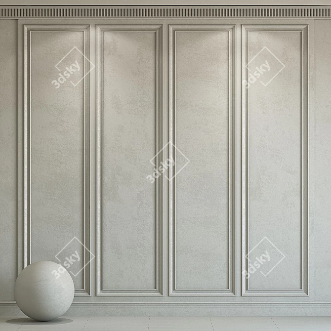 Replicate Gray Decorative Plaster with Molding 3D model image 1