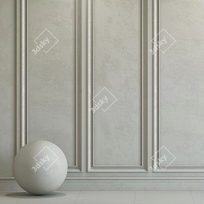 Replicate Gray Decorative Plaster with Molding 3D model image 2