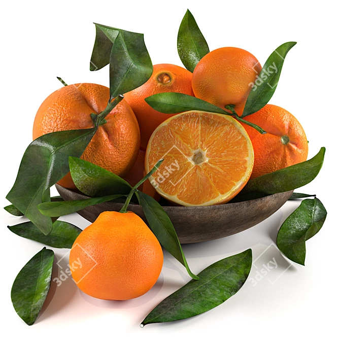 Citrus Delight Bowl: 3D Model Formats 3D model image 1