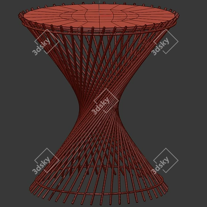 Pascal Gold Twist Sculpted End Table 3D model image 2