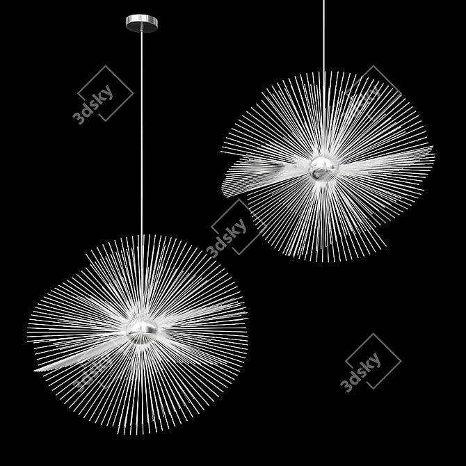 Elegant Glass Pendant Lighting 3D model image 2