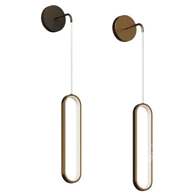 Sleek LED Wall Light: Scandinavian Style 3D model image 1