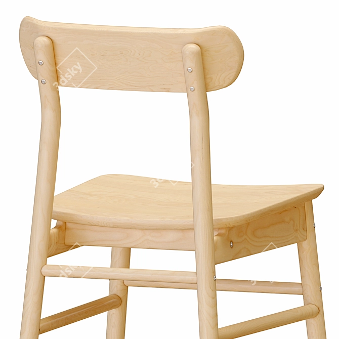Modern Green Birch Table & Chairs 3D model image 5