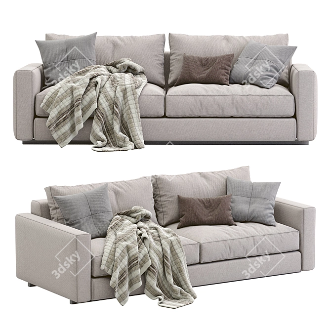 Ferlea Simple Sofa: Minimalistic Comfort 3D model image 2